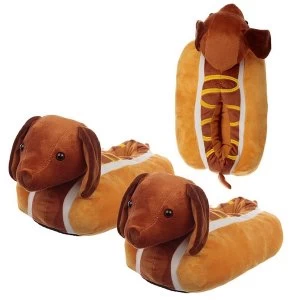 Hot Dog Unisex One Size Pair of Plush Slippers