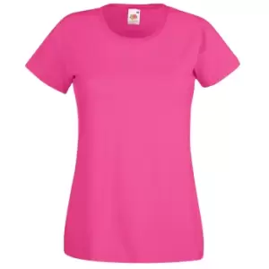 Fruit Of The Loom Ladies/Womens Lady-Fit Valueweight Short Sleeve T-Shirt (XL) (Fuchsia)