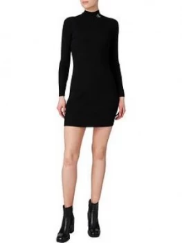 Calvin Klein Jeans Roll Neck Sweater Dress - Black