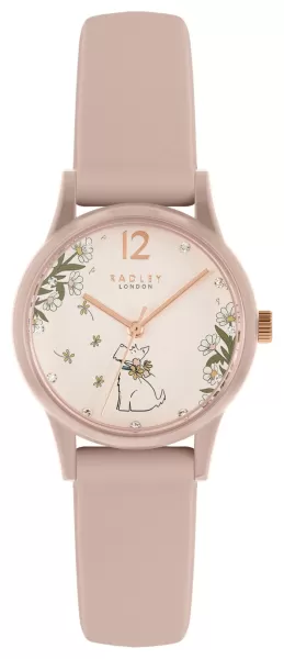 Radley Ladies Cobweb Pink Silicone Strap Watch