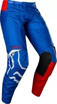 FOX 180 Skew Youth Motocross Pants, white-red-blue, Size 26, white-red-blue, Size 26