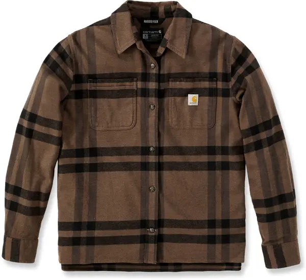 Carhartt Loose Fit Midweight Flannel Ladies Shirt, brown, Size M for Women