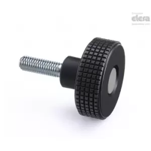 ELESA MBT Diamond cut knurled knobs Technopolymer Zinc-plated steel threaded stu