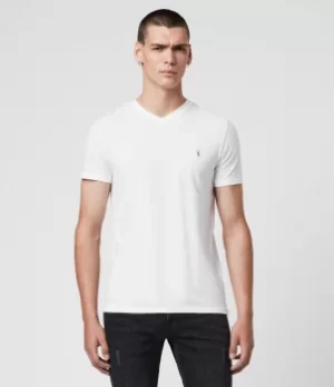 AllSaints Mens Cotton Lightweight Tonic Short Sleeve Crew Neck T-Shirt, White, Size: XXL