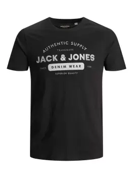 JACK & JONES Slim Fit Logo T-Shirt Men Black