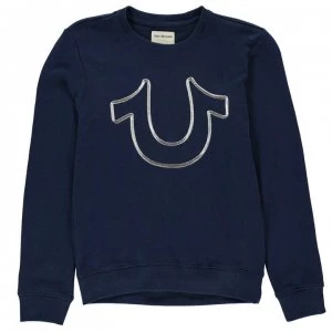 TRUE RELIGION Junior Boys Hs Crew Sweatshirt - Navy