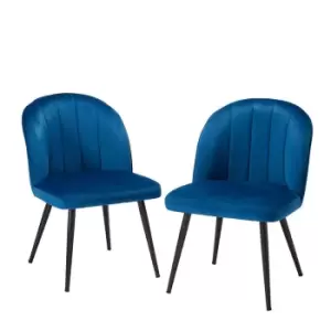 Leeds Plywood Orla Dining Chair Blue (pack Of 2)