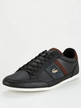 Lacoste Chaymon Leather Trainers - Black, Size 10, Men