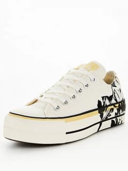 Converse Floral Fusion Platform Ox - Off White , Off White, Size 7, Women