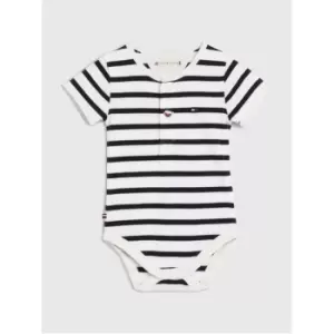 Tommy Hilfiger Baby Striped Henley Body S/S - Blue