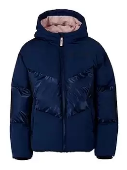 Jack Wills Girls Contrast Shine Padded Jacket - Blue Size 10-11 Years, Women