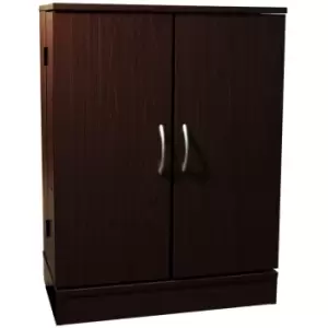 Techstyle Columbus Double Door 324 Cd / 213 DVD Media Storage Cabinet Dark Oak