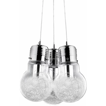 Ideal Lux Lighting - Ideal Lux Luce Max - Light Bulb Shape Cluster Pendant 3 Light Chrome, E27