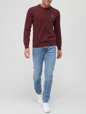 Lacoste Crew Neck Jumper, Burgundy, Size 3XL, Men