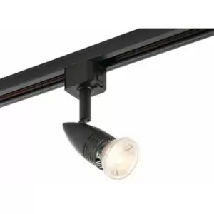 Loops - Adjustable Ceiling Track Spotlight Matt Black Single 7W Max GU10 Lamp Downlight