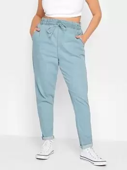 Yours Paperbag Waist Drawstring Mom Jean Light Blue Size 26, Women