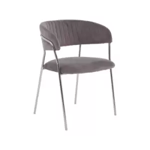 Tamzin Chrome Finish Dining Chair Black