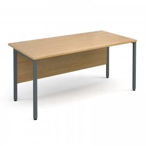 Maestro 25 GL Straight Desk 1600mm x 800mm - Graphite H Frame OAK top