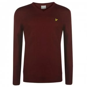 Lyle and Scott V Neck Pullover Mens - Velvet 414