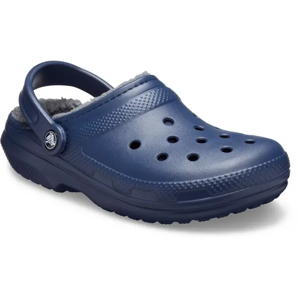 Crocs Mens Classic Lined Slip On Lightweight Clog Slippers UK Size 10 (EU 45) Navy/Charcoal CRC314-NVYCH-10