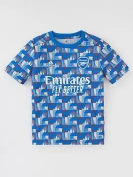 adidas Junior 21/22 Arsenal Pre Match Shirt, Blue, Size 7-8 Years