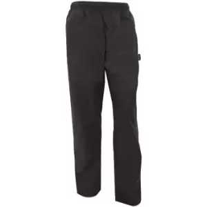 Dennys Unisex Black Elasticated Trouser / Chefswear (Pack of 2) (M) (Black) - Black