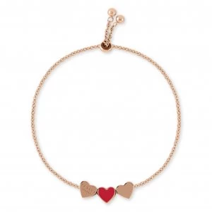 Radley Hello Love Rose Gold Red Enamel Heart Charm Bracelet