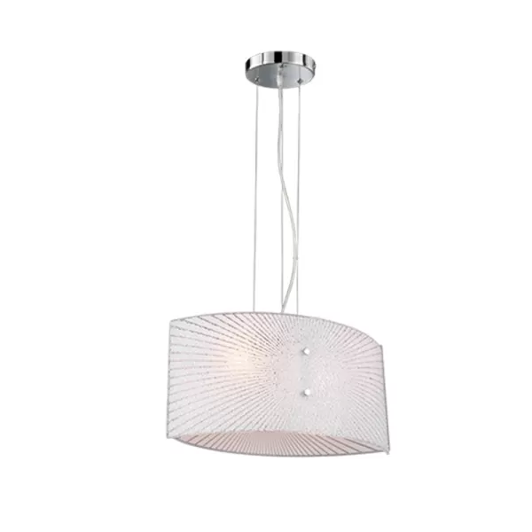 Elisa Modern 2 Light Cylindrical Pendant Ceiling Light Chrome