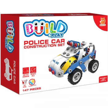 Build & Play Kids Police Car Construction Set Toy