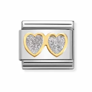 Nomination Classic Glitter Symbols 'Double Heart' Charm 030220/01