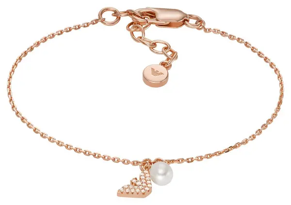 Emporio Armani EG3575221 Logo and Pearl Bracelet Rose Gold Jewellery