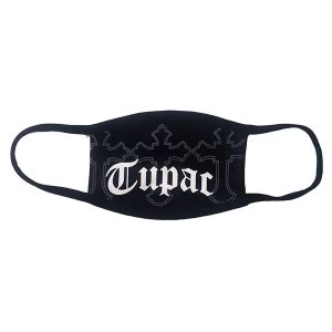 Tupac - Logo & Crosses Face Mask - Black