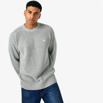 Jack Wills Ribbed Knitted Jumper - Grey Marl