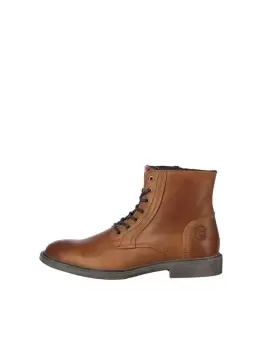 JACK & JONES Lace-up Leather Boots Men Brown