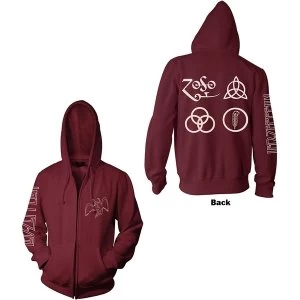 Led Zeppelin - Symbols Unisex Large Hoodie - Red