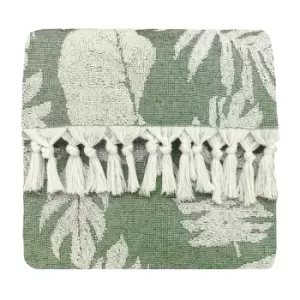 Tropics Tasselled Bath Towel Green