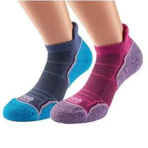 1000 Mile Run Socklet Ladies (Twin Pack) Pink/Lavander Medium