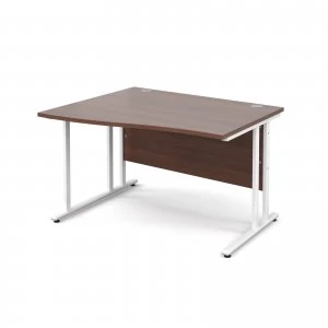 Maestro 25 WL Left Hand Wave Desk 1200mm - White Cantilever Frame wal