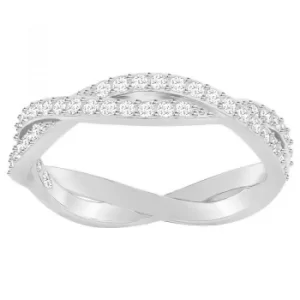 Ladies Swarovski Silver Plated Infinity Ring Size 58