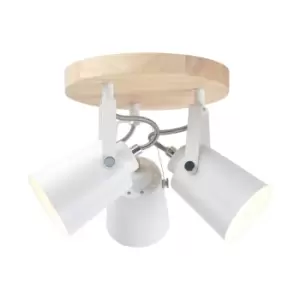 Dera Round Ceiling Spotlight 3xE14 Natural Wood