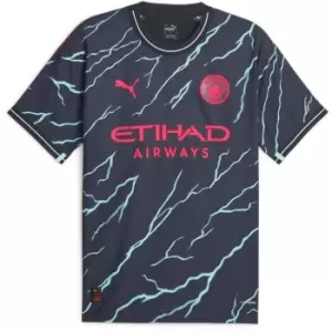 Puma Manchester City Authentic Third Shirt 2023 2024 Adults - Blue