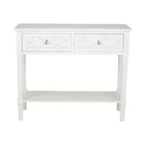 Olbia Mirrored Pine Console Table Ivory