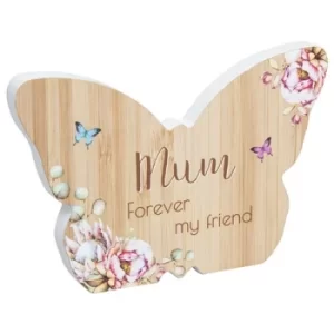 Vintage Floral Butterfly Plaque Mum