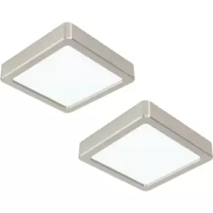 2 PACK Ceiling Light Satin Nickel 160mm Sqaure Surface Mounted 10.5W LED 3000K