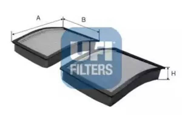 UFI 53.073.00 Interior Air Cabin/ Pollen Filter Set Of 2