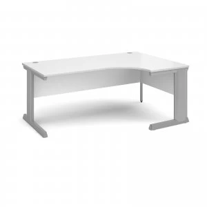 Vivo Right Hand Ergonomic Desk 1800mm - Silver Frame White Top