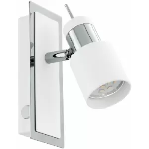 Loops - Wall Light Colour Chrome Plated & White Rocker Switch Bulb GU10 1x5W Included