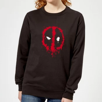 Marvel Deadpool Splat Face Womens Sweatshirt - Black - XL