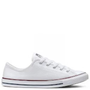 Converse Womens Chuck Taylor All Star Dainty Basic Canvas Ox Trainers - White/Red/Blue - UK 4 - White