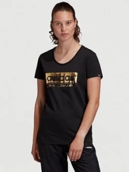 adidas Foil Tee, Black, Size S, Women